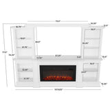 Monte Vista 108 in. Freestanding Electric Fireplace TV Stand in White - Super Arbor