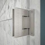 DreamLine Unidoor Plus 45.5–46 in. W x 72 in. H Frameless Hinged Shower Door, Brushed Nickel
