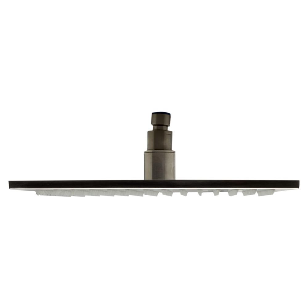 1-Spray 12 in. Single Ceiling Mount Fixed Rain Shower Head in Brushed Nickel - Super Arbor