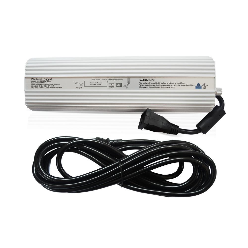 1000-Watt Double Ended HPS 120-Volt/240-Volt Grow Light System with DE Basic Wing Grow Light Reflector - Super Arbor