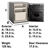 SFW205DPB 2.0 cu. ft. Fireproof Safe and Waterproof Safe with Dial Combination - Super Arbor