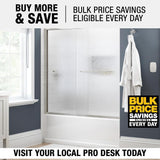 Simplicity 60 in. x 58-1/8 in. Semi-Frameless Traditional Sliding Bathtub Door in Nickel with Rain Glass - Super Arbor