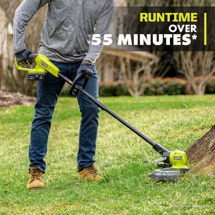 RYOBI ONE+ 18-Volt Lithium-Ion Cordless String Trimmer/Edger - 4.0 Ah Battery and Charger Included