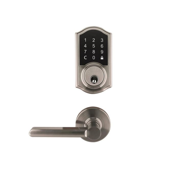 Castle Matte Black Touchpad Single Cylinder Deadbolt with Tonbridge Hall and Closet Door Lever Combo Pack