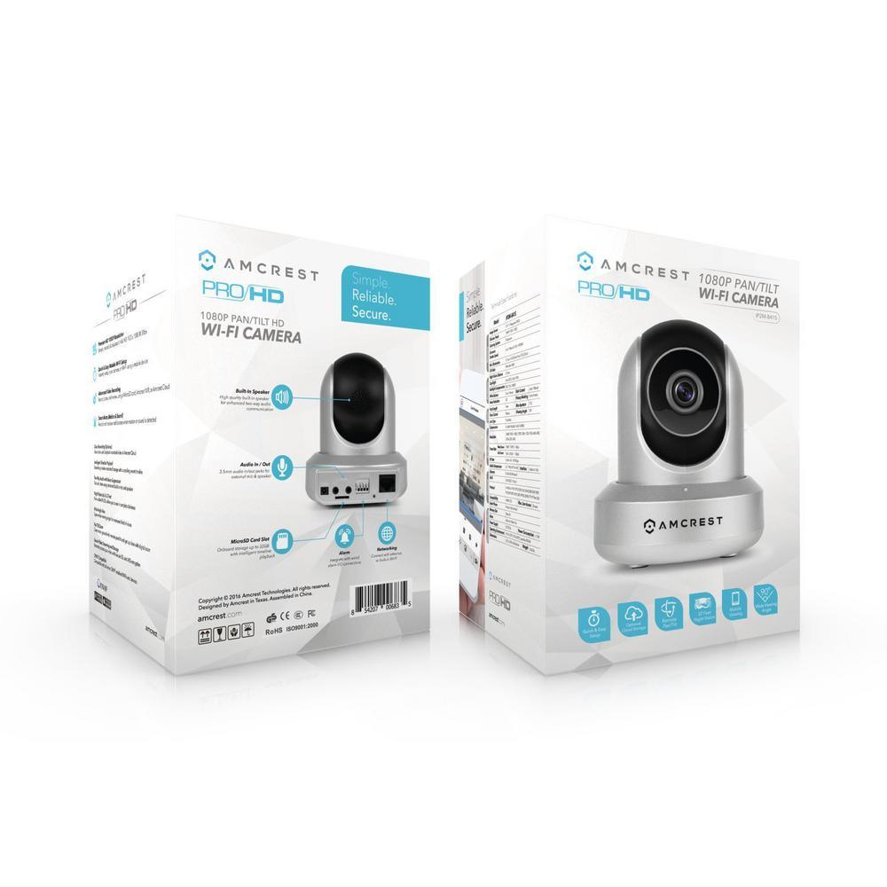 ProHD 1080p Wi-Fi Wireless IP Security Camera 1920TVL, Pan/Tilt, Night Vision, 2-Way Audio, Silver - Super Arbor