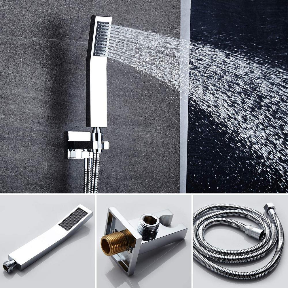 2-Handle 2-Spray Tub and Shower Faucet Handheld Shower Combo with 10 in. Rain Shower Head in Chrome (Valve Included) - Super Arbor