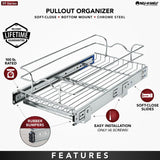 Rev-A-Shelf 11.5-in W x 6-in H 1-Tier Pull Out Metal Baskets & Organizers