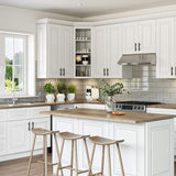 Home Decorators Collection Grayson 18 in. W x 24 in. D x 34.5 in. H Assembled Plywood Base Kitchen Cabinet in Pacific White with Utility RH