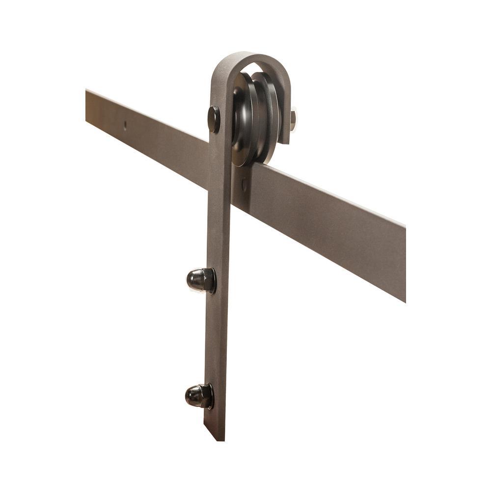78 in. Soft Close Espresso Solid Steel Sliding Rolling Barn Door Hardware Kit for Single Wood Doors - Super Arbor