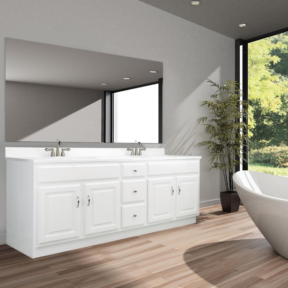 Concord RTA 72 in. W x 21 in. D Bath Vanity Cabinet Only in White Gloss - Super Arbor
