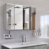 36 in. W x 26 in. H Rectangular Aluminum Medicine Cabinet with Mirror and Adjustable Glass Shelves
