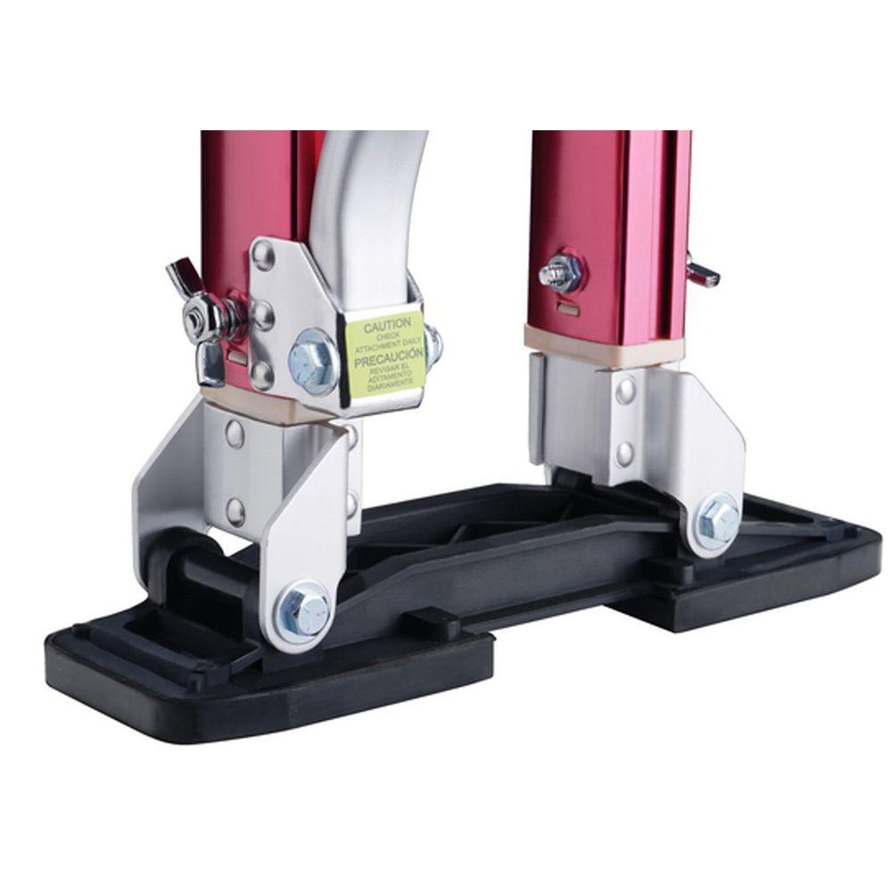 24 in. to 40 in. Adjustable Height Drywall Stilts in Red - Super Arbor