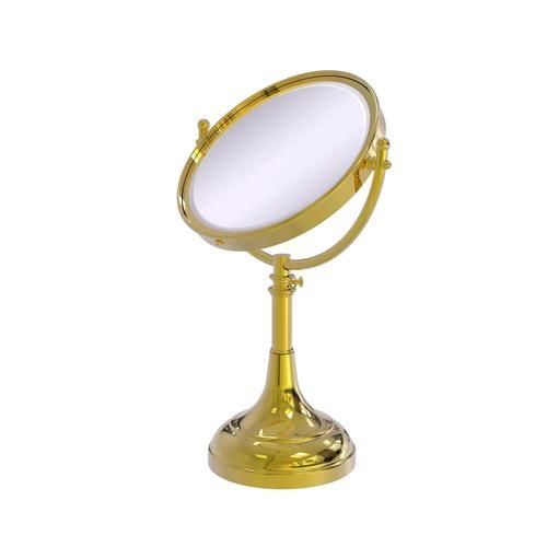 Allied Brass 8-in x 23.5-in Polished Brass Double-Sided Magnifying Countertop Vanity Mirror