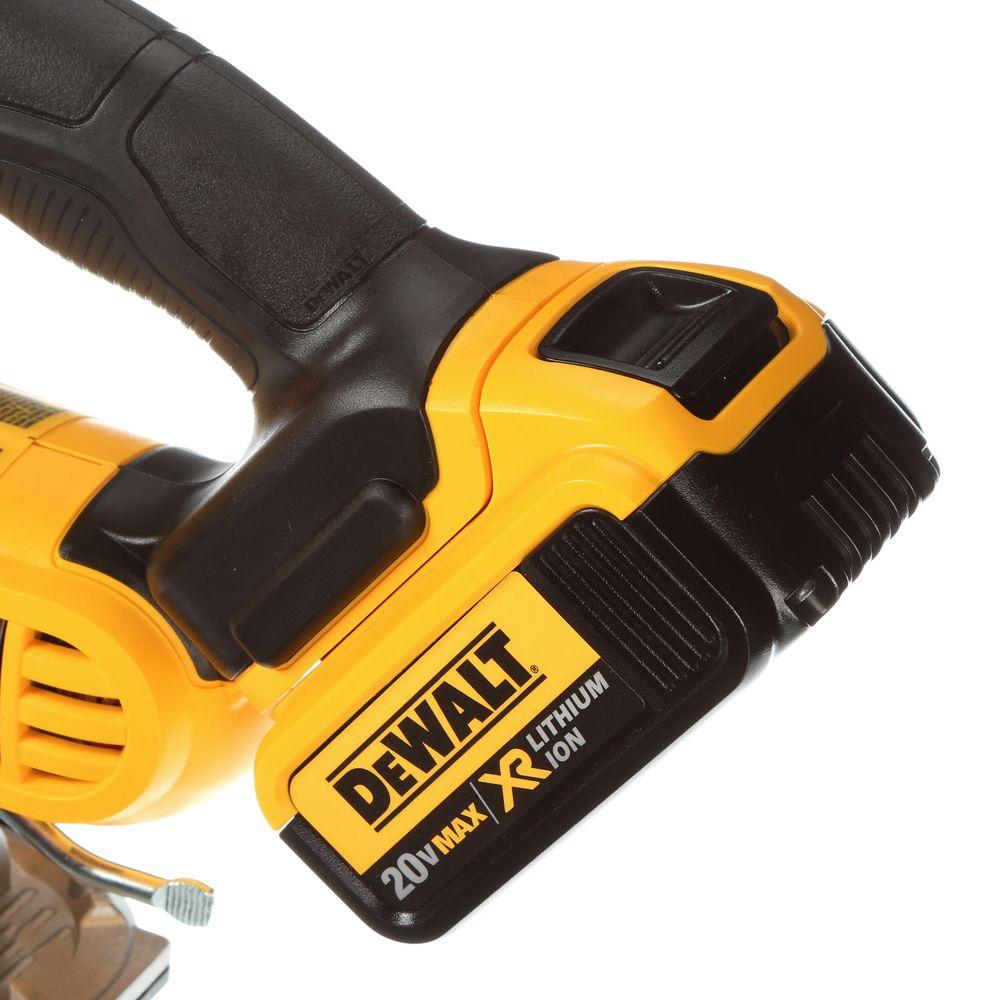 20-Volt MAX Lithium-Ion Cordless Jig Saw Kit with Battery 4Ah, Charger and Bag