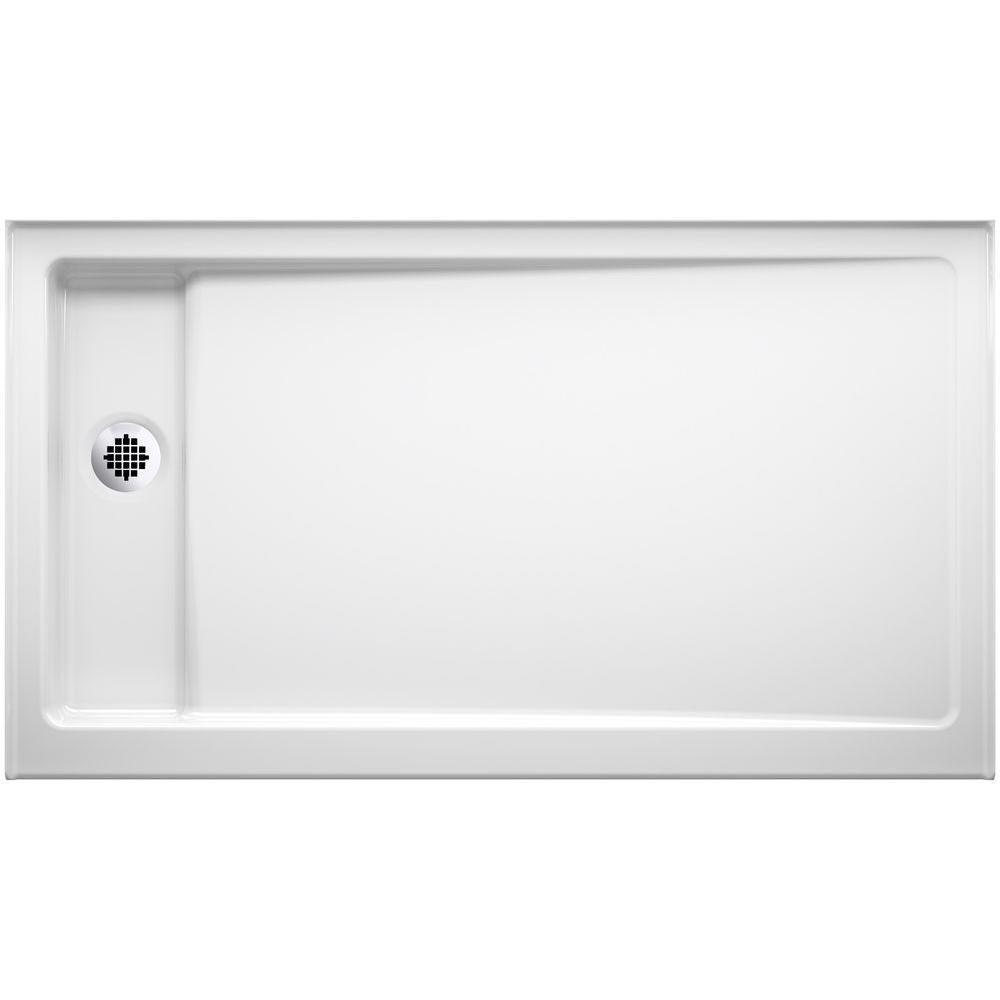 Bellwether 60 in. x 34 in. Single Threshold Shower Base in White - Super Arbor