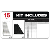 Combination Metric Wrench Mechanics Tool Set (15-Piece) - Super Arbor