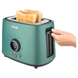 2-Slice Green Long Slot Toaster with Rack