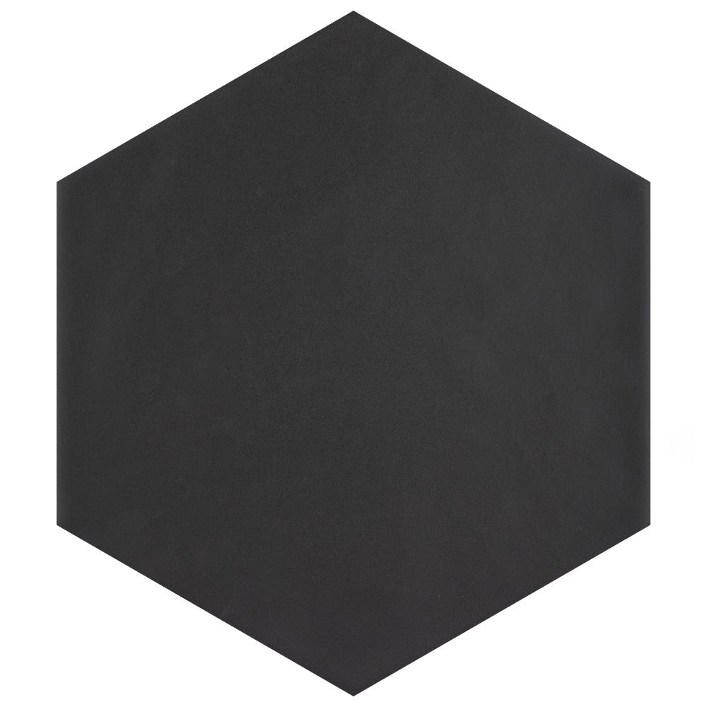 Merola Tile Hexatile Matte Nero 7 in. x 8 in. Porcelain Floor and Wall Tile (7.67 sq. ft./case)