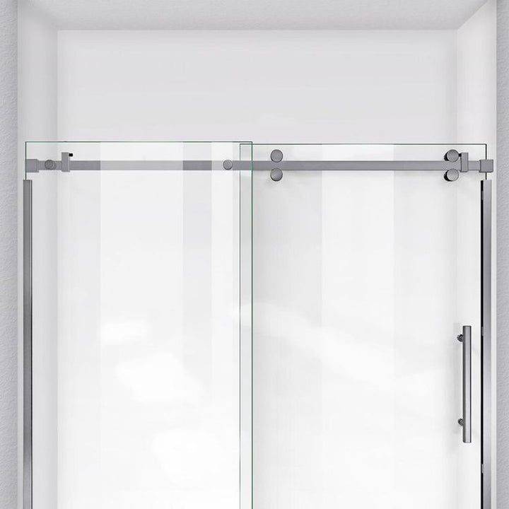 DreamLine Enigma Sky 56 to 60 in. W x 62 in. H Frameless Sliding Tub Door, Brushed Stainless Steel