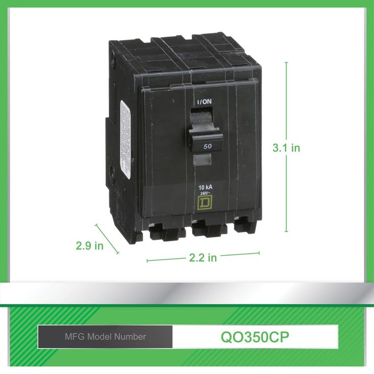 Square D QO 50-Amp 2-Pole Standard Trip Circuit Breaker