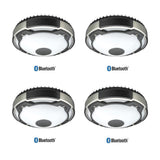Spin Light 11 in. Heavy Duty LED Flush Mount Ceiling Light with Bluetooth Speaker 1000 Lumens 4000K Audio Range 33 ft. - Super Arbor