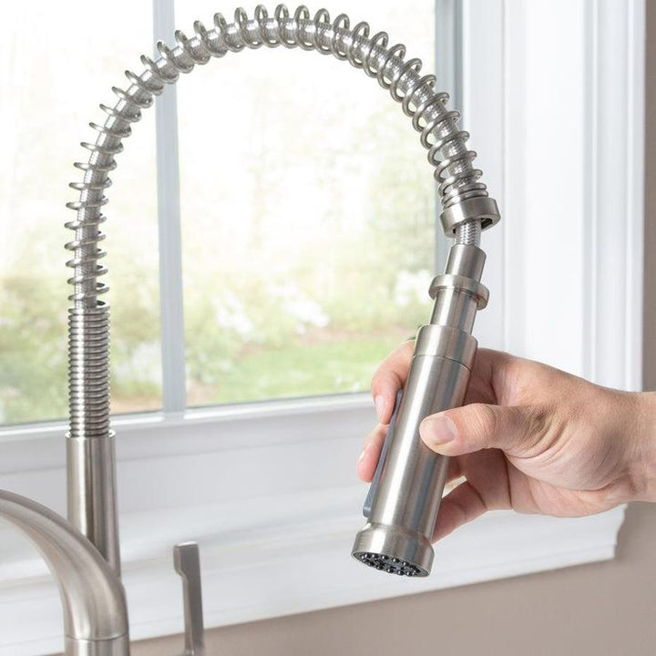 Giagni Marzano Stainless Steel 1-Handle Deck-Mount Pre-rinse Handle Kitchen Faucet (Deck Plate Included)