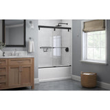 Everly 60 in. x 59-1/4 in. Mod Semi-Frameless Sliding Bathtub Door in Matte Black and 1/4 in. (6mm) Clear Glass - Super Arbor