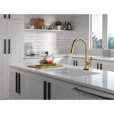 Lenta Touch Single-Handle Pull-Down Sprayer Kitchen Faucet with ShieldSpray Technology in Champagne Bronze - Super Arbor