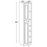 Home Decorators Collection Grayson 18 in. W x 24 in. D x 84 in. H Assembled Plywood Pantry Kitchen Cabinet in Pacific White with Soft Close LH