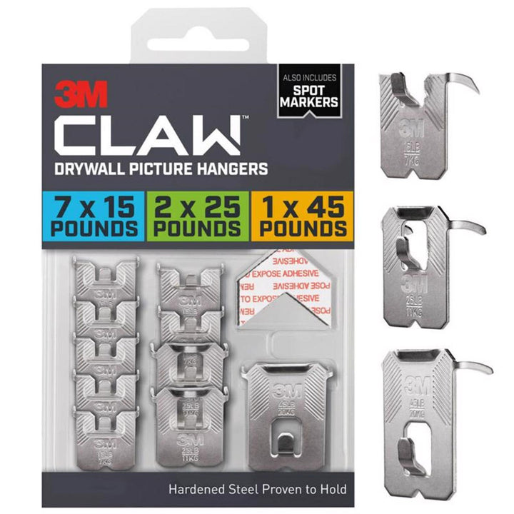 3M Claw Drywall Picture Hanging Set, 45 lb Capacity, 10-Piece