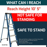 Louisville Ladder 6' Fiberglass Step Ladder, 10' Reach, 225 lbs Load Capacity, W-3217-06