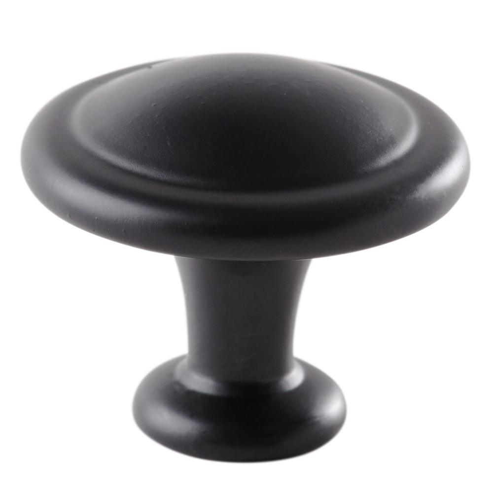 1-1/4 in. (31.5 mm) Matte Black Cabinet Knob - Super Arbor