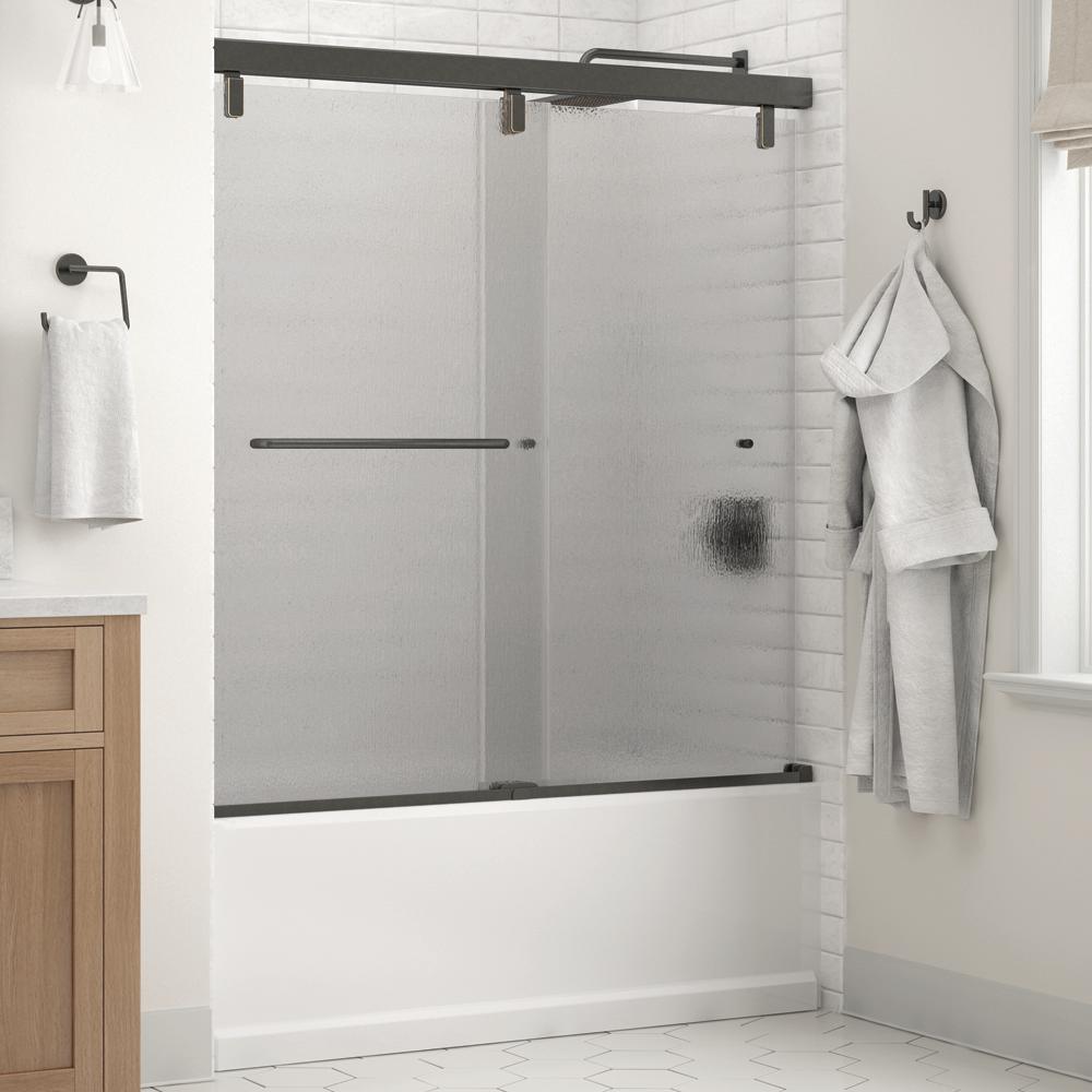 Simplicity 60 x 59-1/4 in. Frameless Mod Soft-Close Sliding Bathtub Door in Chrome with 1/4 in. (6mm) Clear Glass - Super Arbor