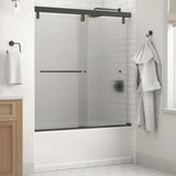 Simplicity 60 x 59-1/4 in. Frameless Mod Soft-Close Sliding Bathtub Door in Chrome with 1/4 in. (6mm) Clear Glass - Super Arbor