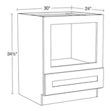 Home Decorators Collection Newport 30 in. W x 24 in. D x 34.5 in. H Assembled Plywood Microwave Base Kitchen Cabinet in Blended Cream with Soft
