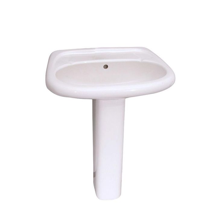 Barclay Products Flora 24 in. Pedestal Combo Bathroom Sink with 1 Faucet Hole in White