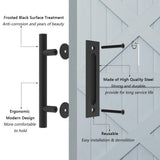 12 in. Black Ladder Pull and Flush Sliding Barn Door Handle Set (2-Pack) - Super Arbor