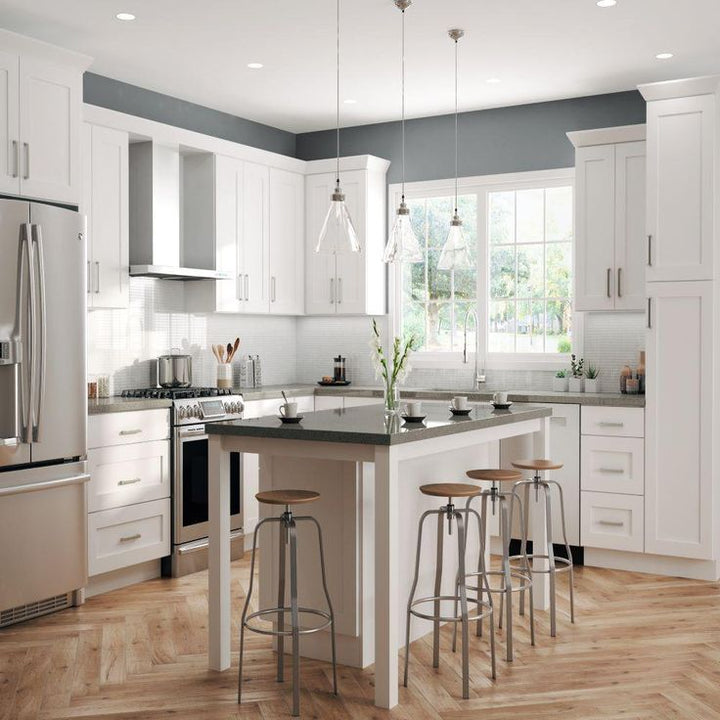 Shaker Ready To Assemble 12 in. W x 34.5 in. H x 21 in. D Plywood Vanity Drawer Base Kitchen Cabinet in Denver White