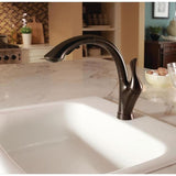 Delta Linden Venetian Bronze 1-Handle Deck-Mount Pull-Out Handle Kitchen Faucet (Deck Plate Included)
