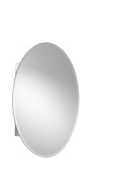 Jacuzzi 21-in x 31-in Surface/Recessed Mount Aluminum Mirrored Oval Medicine Cabinet