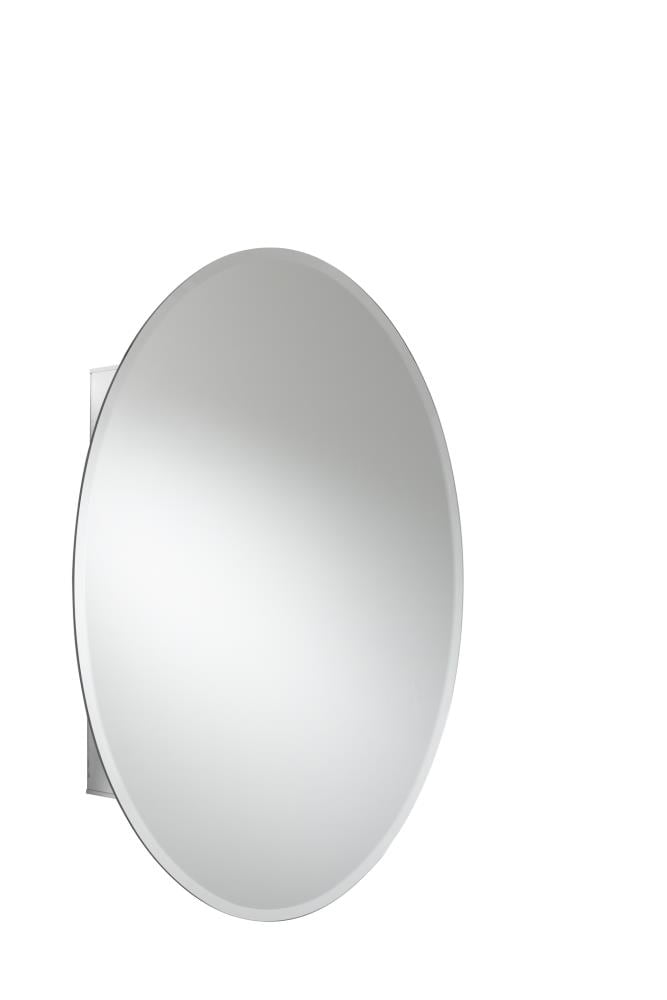 Jacuzzi 21-in x 31-in Surface/Recessed Mount Aluminum Mirrored Oval Medicine Cabinet
