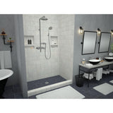 Redi Base 34 in. x 48 in. Single Threshold Shower Base with Center Drain and Polished Chrome Drain Plate - Super Arbor