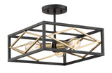 Quoizel Platform 14-in Black with Gold Modern/Contemporary Semi-flush Mount Light