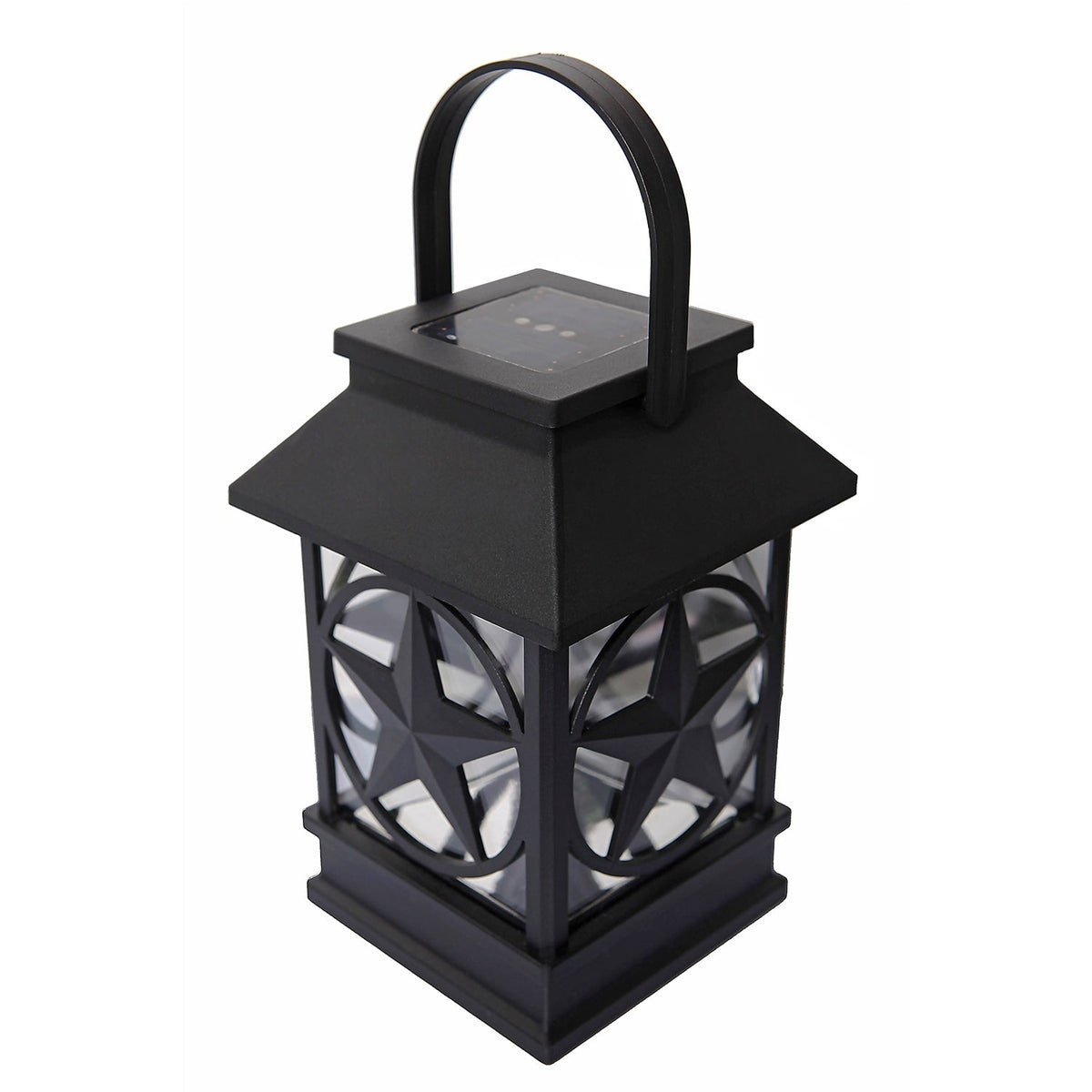 Portfolio 7.2-in Texas Star Solar Lantern Light, Black Plastic, 4.84-in W