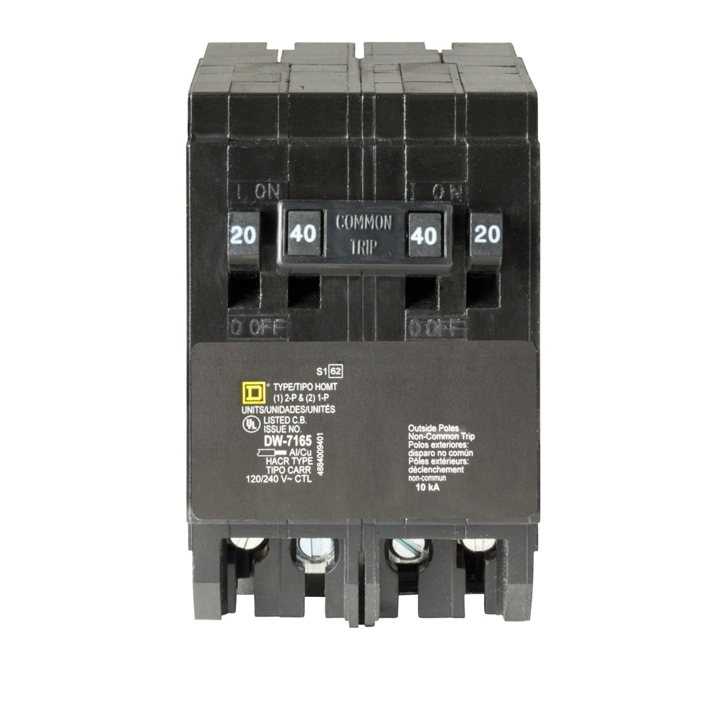 Square D Homeline 20/40-Amp 4-Pole Quad Circuit Breaker, HOMT2020240CP