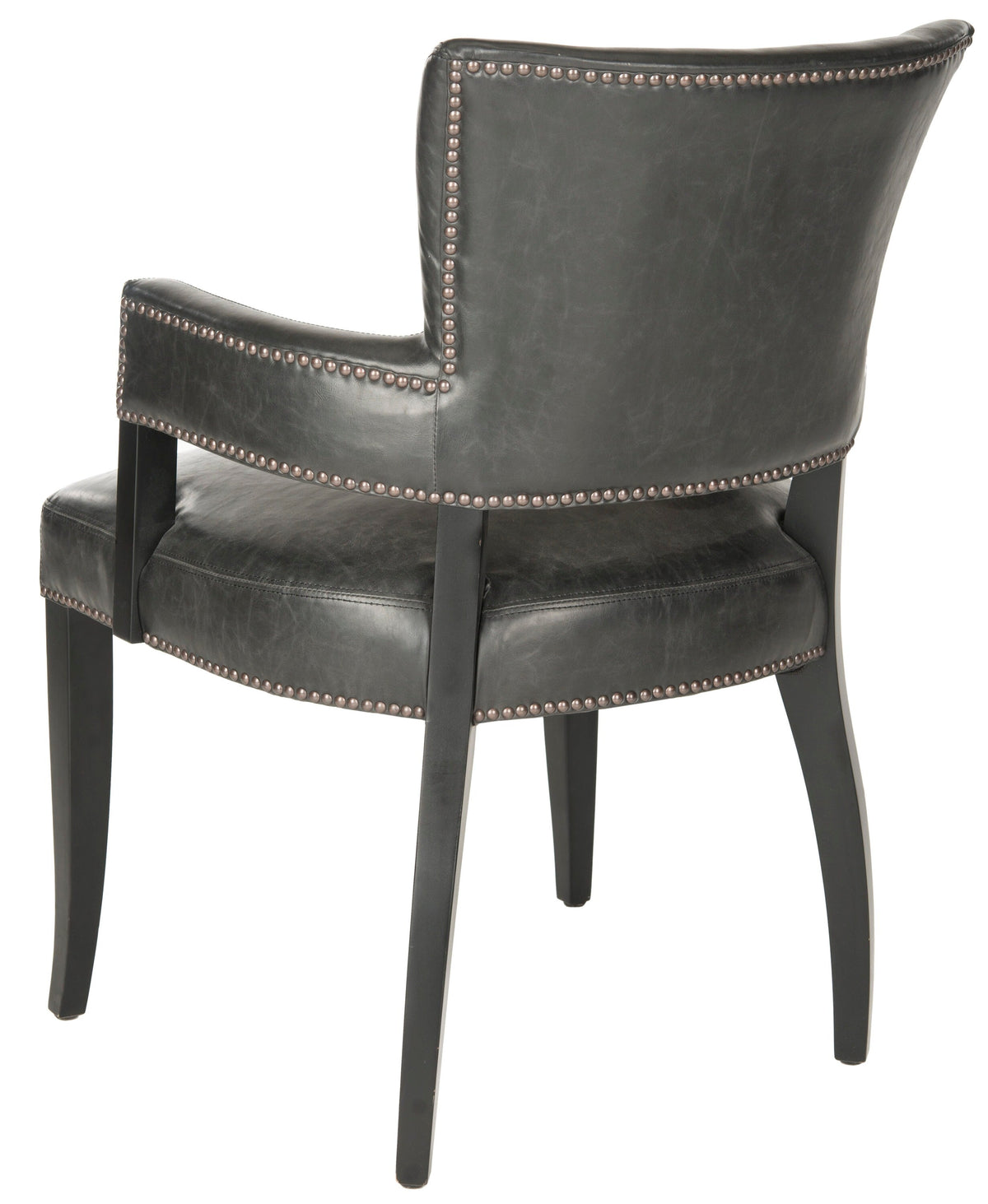 Safavieh Desa Contemporary/Modern Faux Leather Upholstered Side Chair with Wood Frame, Antique Brown (23.6 in W x 26.4 in D x 35.4 in H)