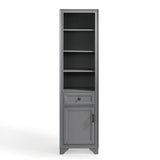 Tara 18 in. W x 15 in. D x 67.62 in. H Linen Cabinet in Grey - Super Arbor