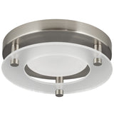Progress Lighting 7.25-in Brushed Nickel Integrated LED Flush Mount Light, 3000K, 850 Lumens, Wet Rated