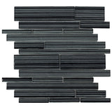 Elida Ceramica Glassy Terrain 12-in x 12-in Glossy Glass Linear Mosaic Wall Tile