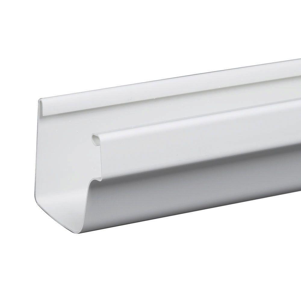 5 in. x 10 ft. White Traditional Vinyl Gutter